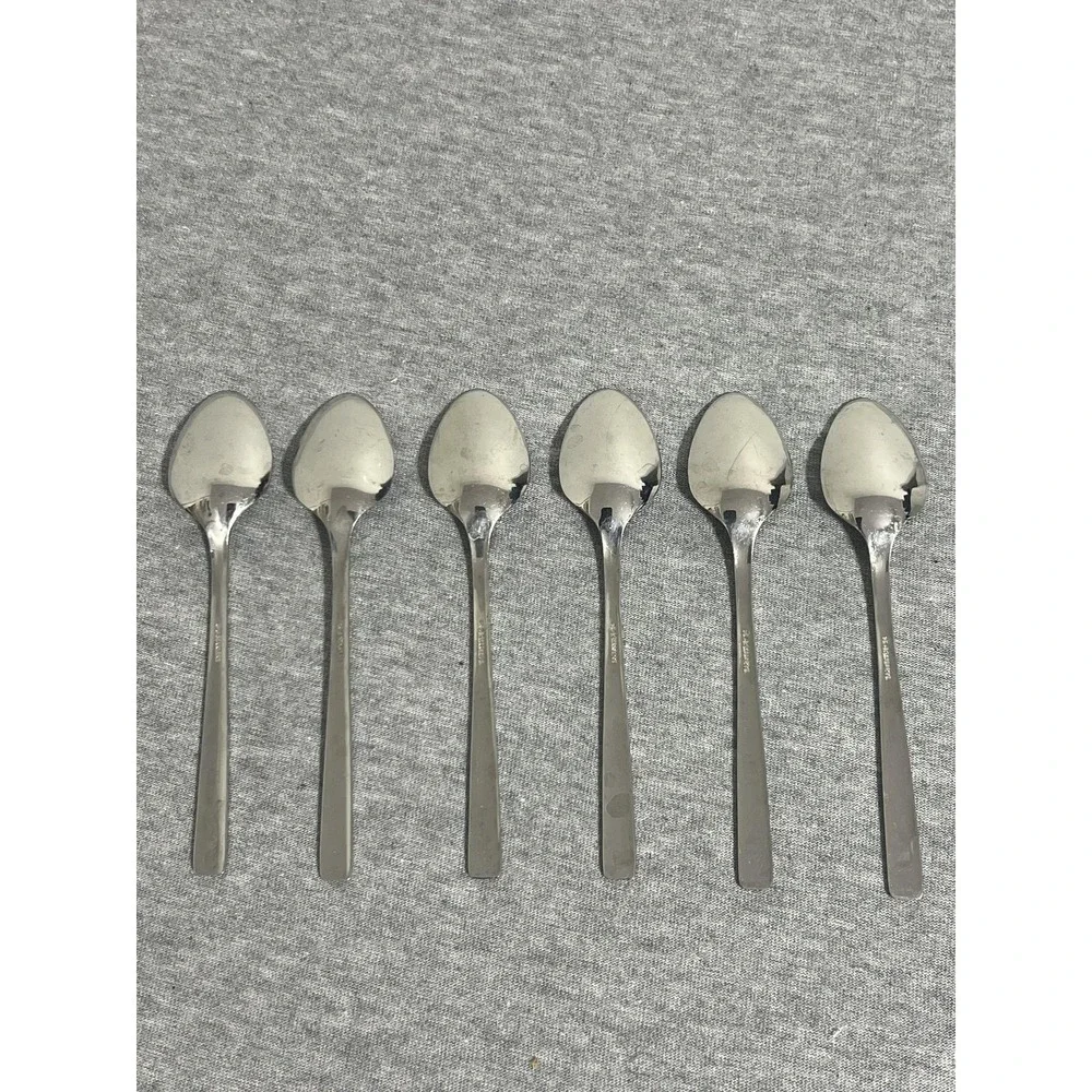 Set 6 Stainless Steel Teaspoons 18-8 Flatware Celtic Scroll Pattern Silverware